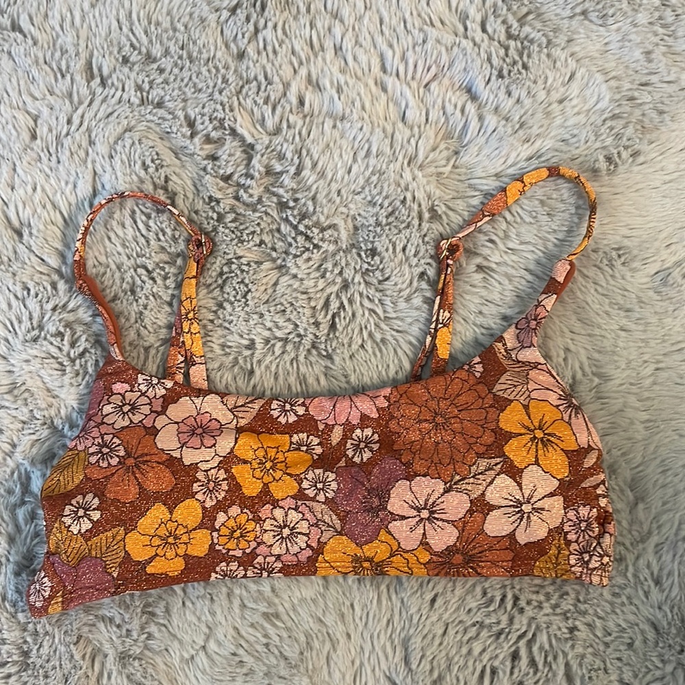 Floral sparkle bikini top!